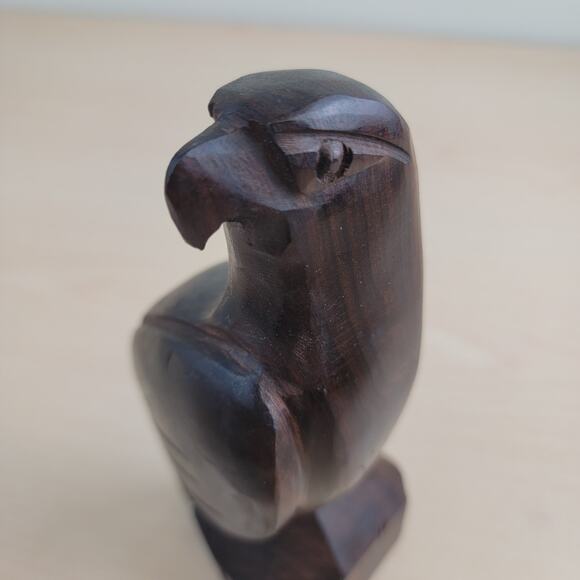 Mahogany Hawk Statue - Picture 8 of 11